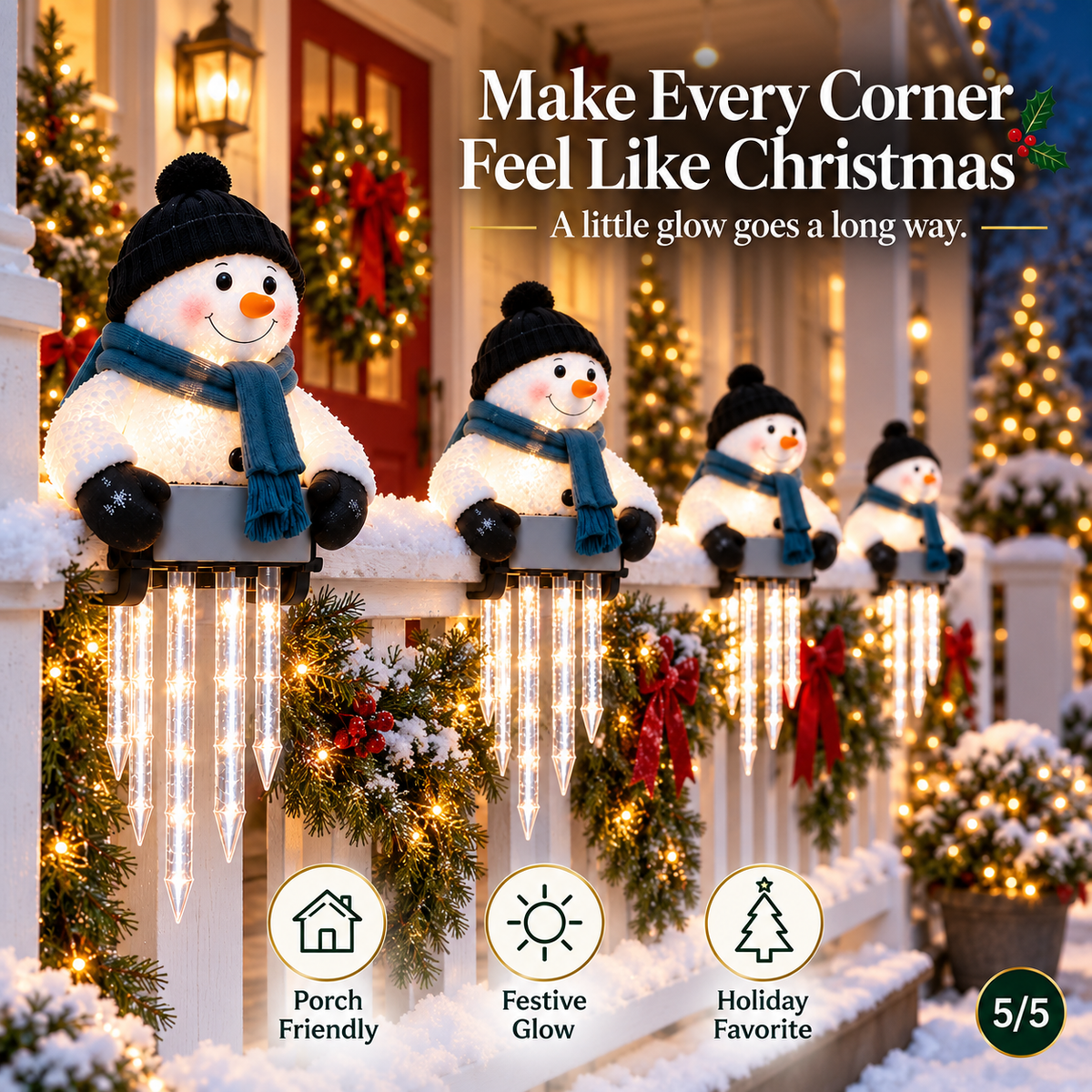 ☃️WinterGlow Snowman Icicle Light Decor