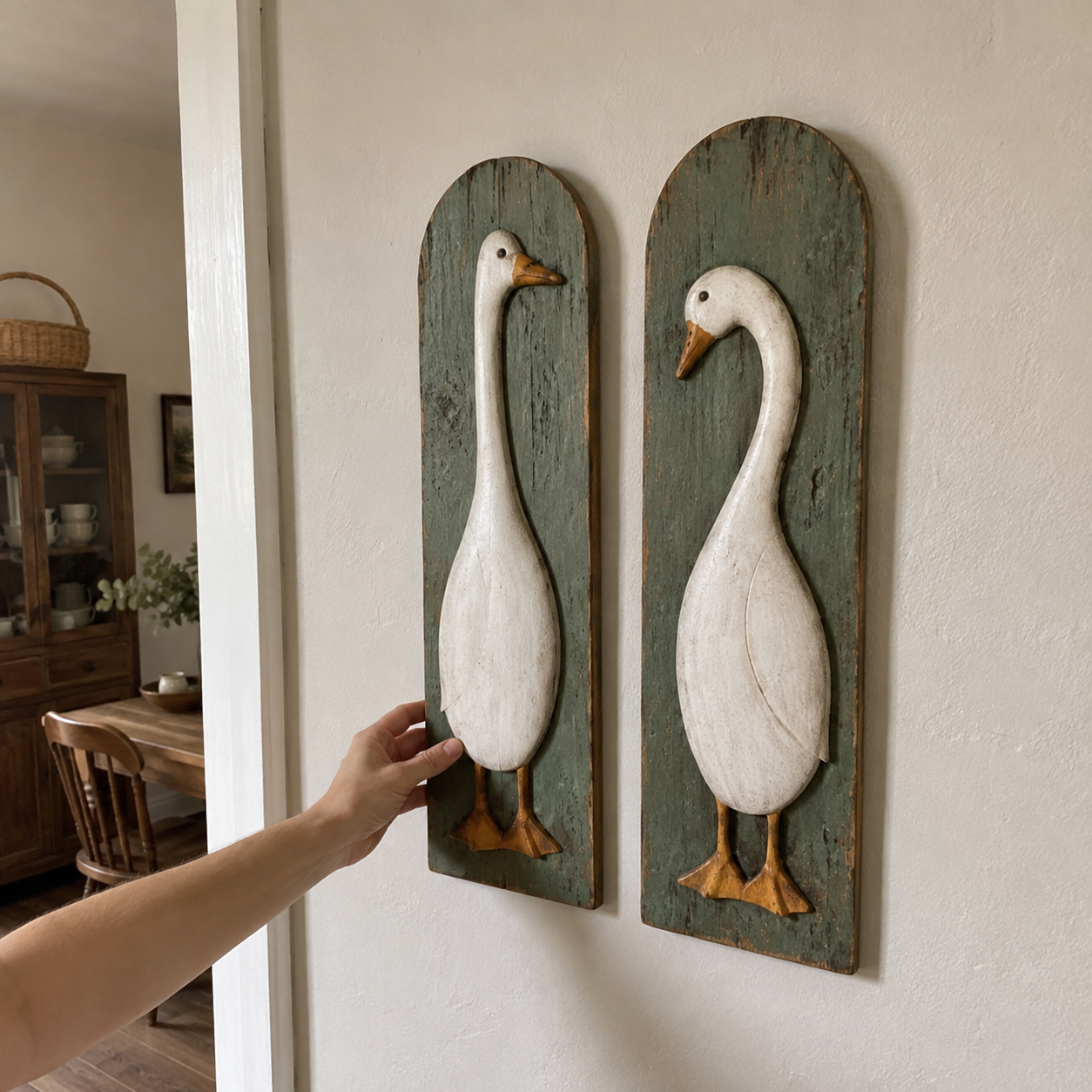 ✨ FREE SHIPPING TODAY✨  Handcrafted Rustic Goose Wall Art Set Of 2