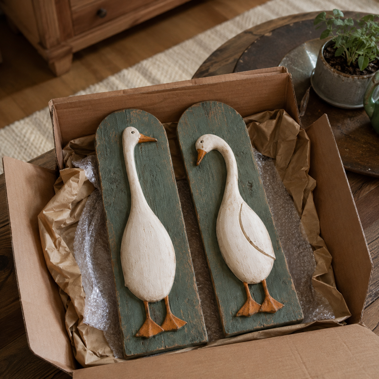 ✨ FREE SHIPPING TODAY✨  Handcrafted Rustic Goose Wall Art Set Of 2