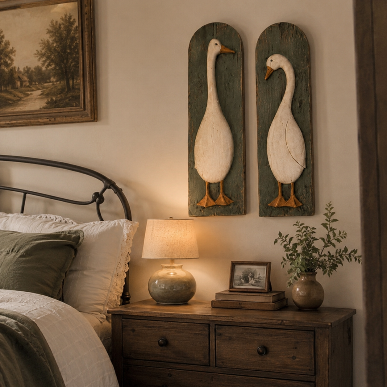 ✨ FREE SHIPPING TODAY✨  Handcrafted Rustic Goose Wall Art Set Of 2