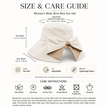 Women's Wide Brim Bow Sun Hat