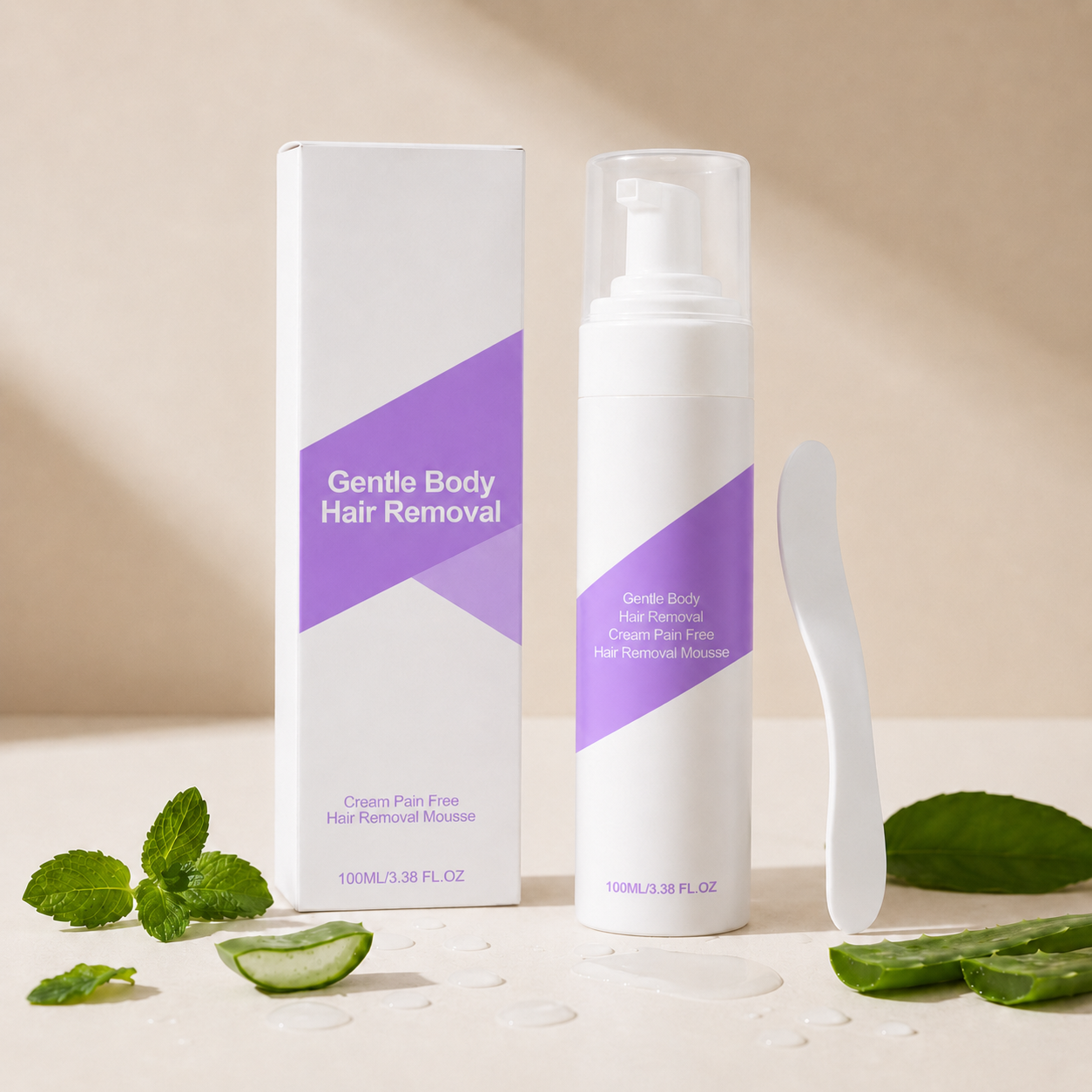 Bikini Pain-Free Hair Removal Cream for Sensitive Skin,Gentle Citrus Sensitive Skin Hair Removal Cream&Spray