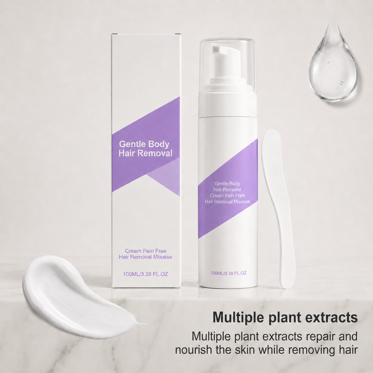 Bikini Pain-Free Hair Removal Cream for Sensitive Skin,Gentle Citrus Sensitive Skin Hair Removal Cream&Spray