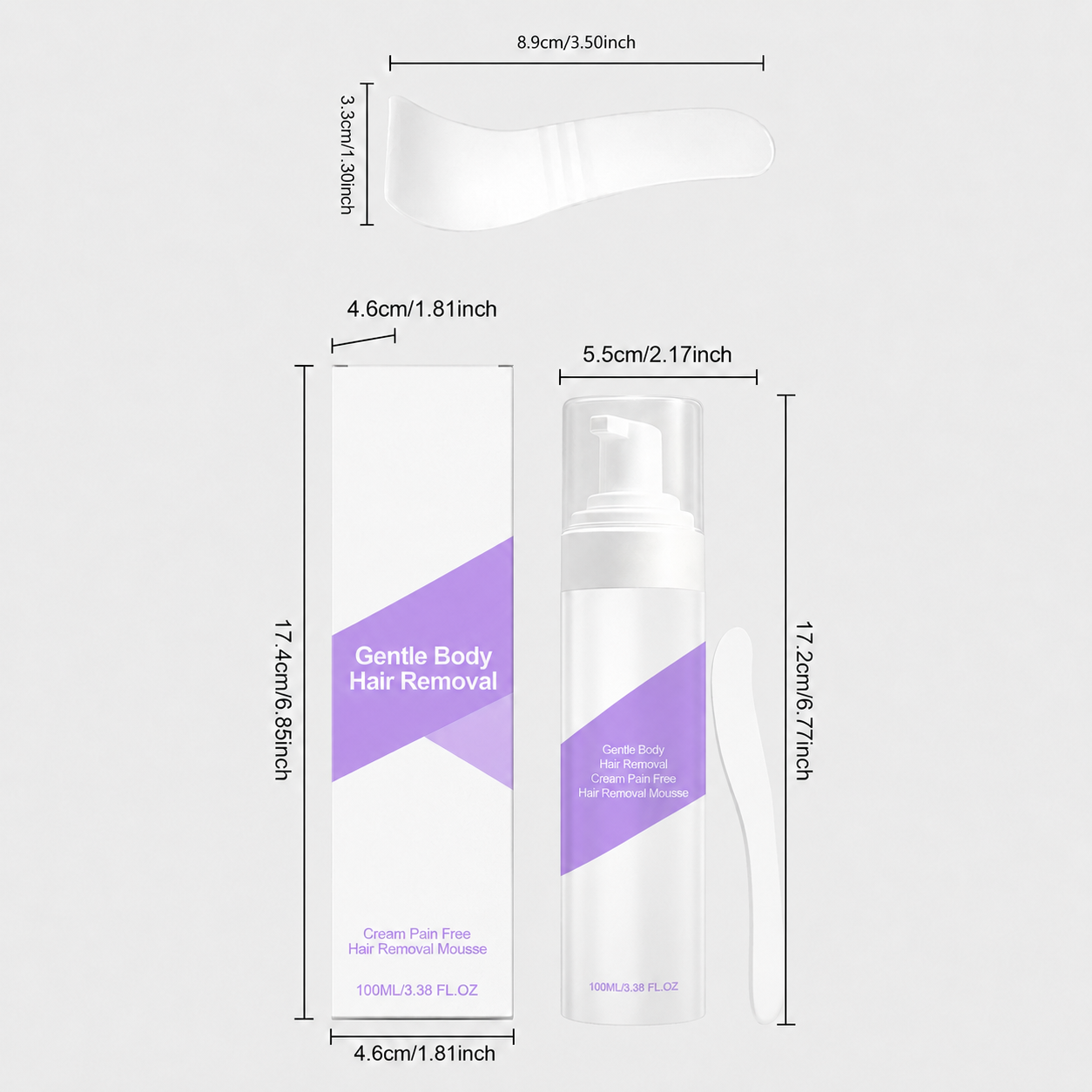 Bikini Pain-Free Hair Removal Cream for Sensitive Skin,Gentle Citrus Sensitive Skin Hair Removal Cream&Spray