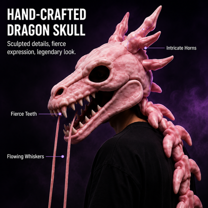Loong Bone Plush Dragon Skeleton Hood Mask
