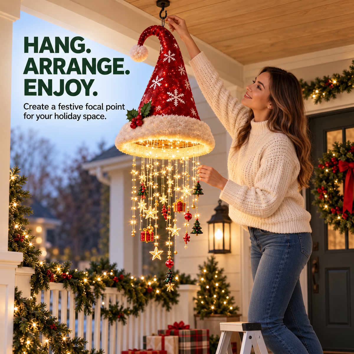 🔥 SPECIAL OFFER |🎄 Lighted Christmas Hanging Chandelier