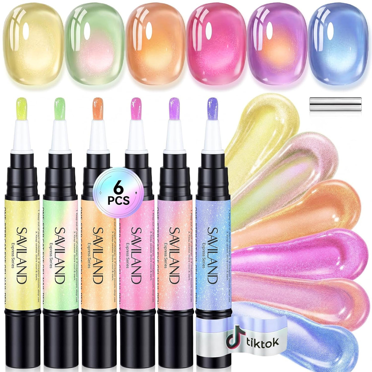 Glitter Cat Eye Gel Pens for Sparkling Magnetic Nails