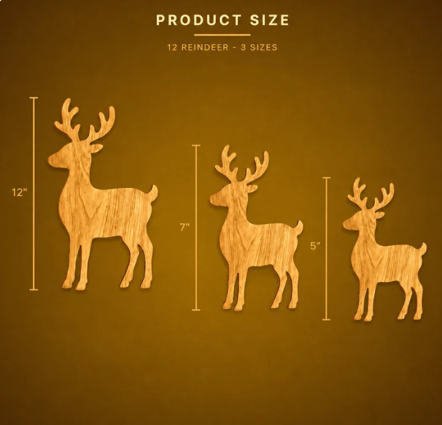 🎄 Light-Up Press-On Reindeer Christmas Decor 🦌✨