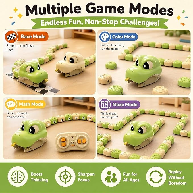 🐍 Magnetic RC Snake Game – Eat, Grow & Learn Through Play