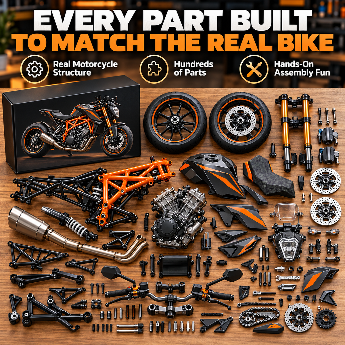 1:6 Motorcycle Model Assembly Kit – product view 2