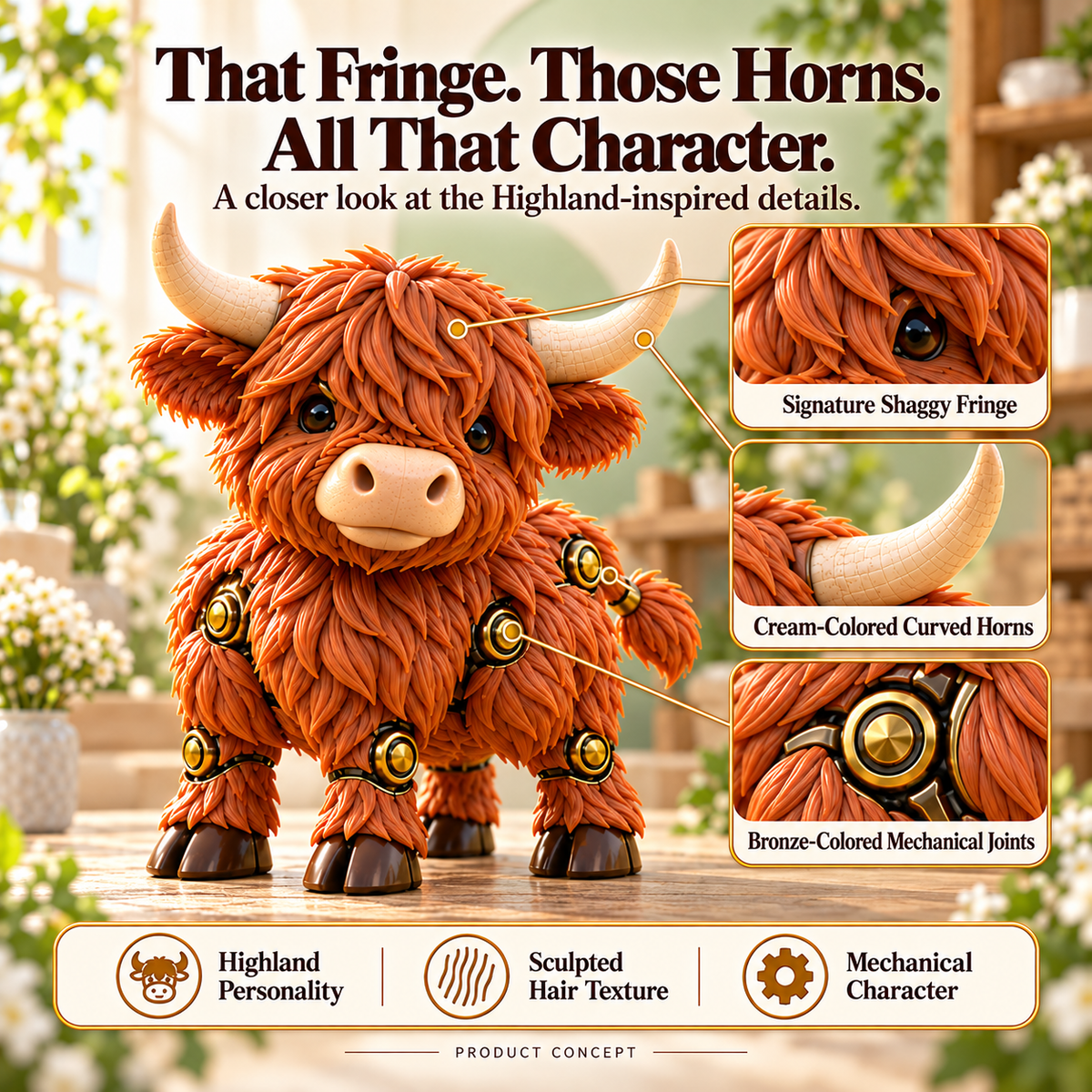 Highland Cow Transforming Egg
