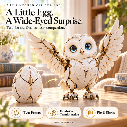 Mechanical Owl Transforming Egg – Two-Form Display Figure – view 1
