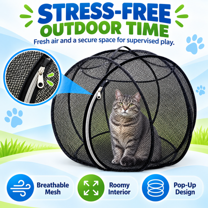 🐱🌿 FreshAir Cat Haven – Pop-Up Mesh Playpen