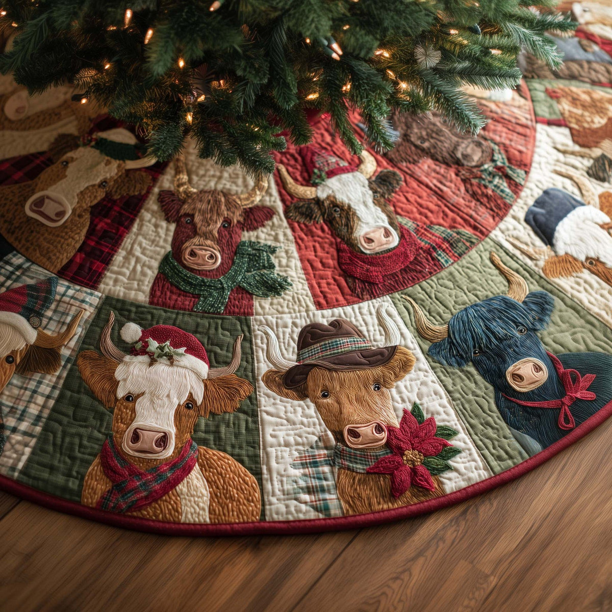 3D Optical Illusion Quilted Christmas Tree Skirt
