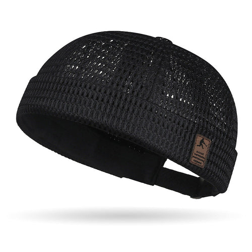 Men's breathable brimless mesh cap - Black