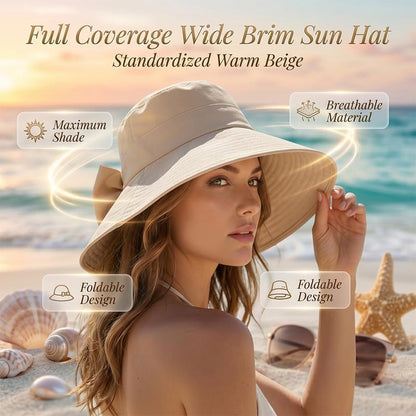 Women's Wide Brim Bow Sun Hat