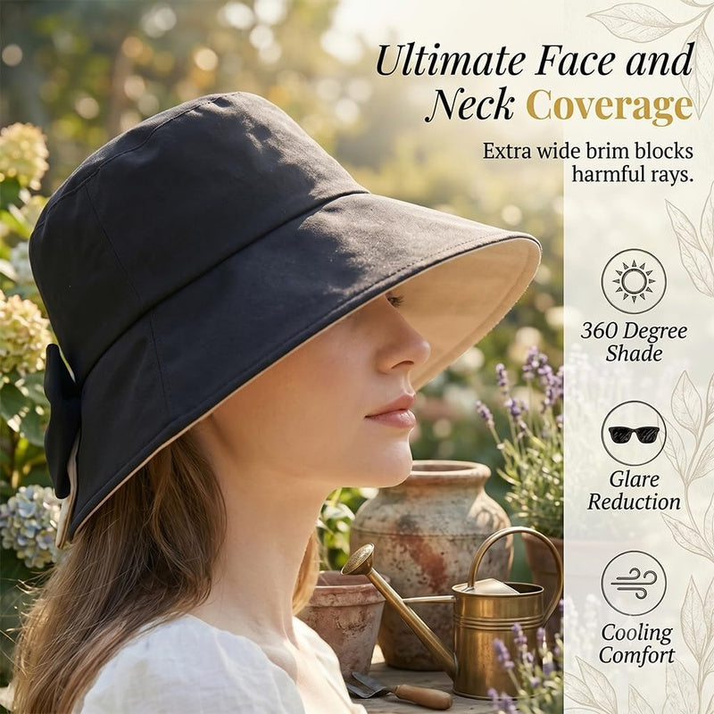 Women's Wide Brim Bow Sun Hat