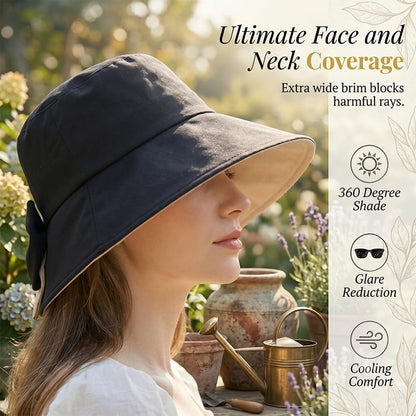 Women's Wide Brim Bow Sun Hat