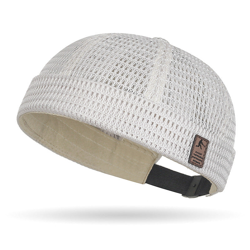 Men's breathable brimless mesh cap - Beige