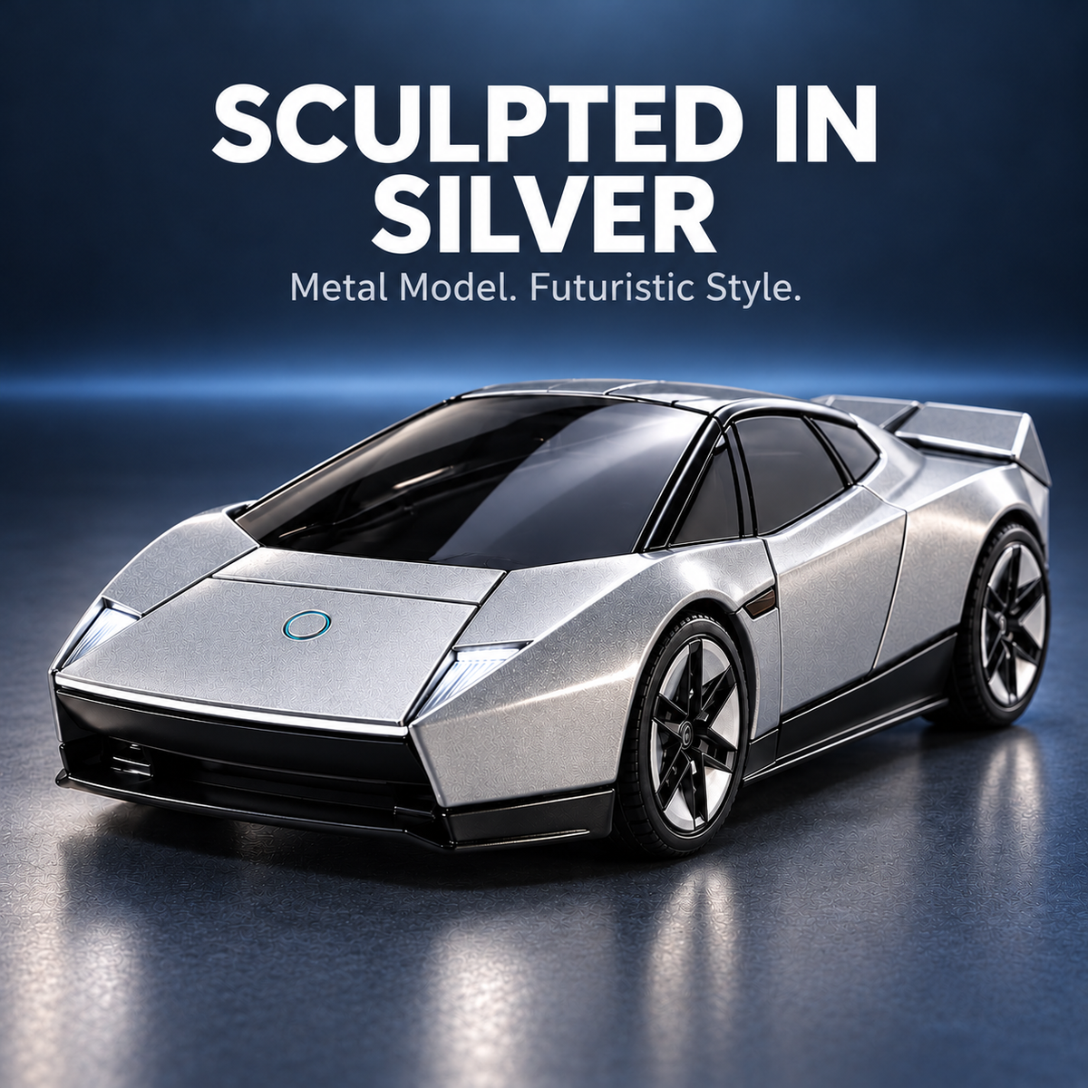 Silver 2-in-1 Transforming Sports Car & Robot 1