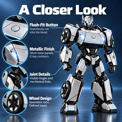 Silver 2-in-1 Transforming Sports Car & Robot 5
