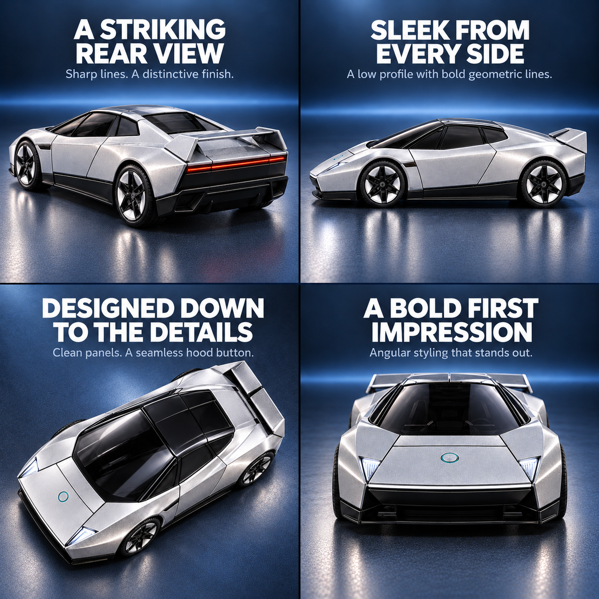 Silver 2-in-1 Transforming Sports Car & Robot 6