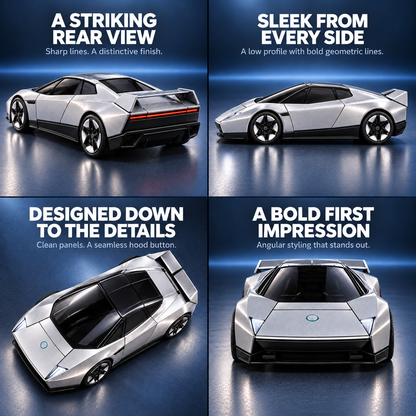 Silver 2-in-1 Transforming Sports Car & Robot 6