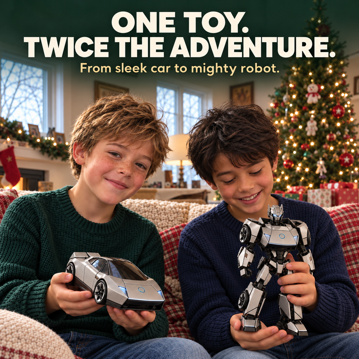 Silver 2-in-1 Transforming Sports Car & Robot 9