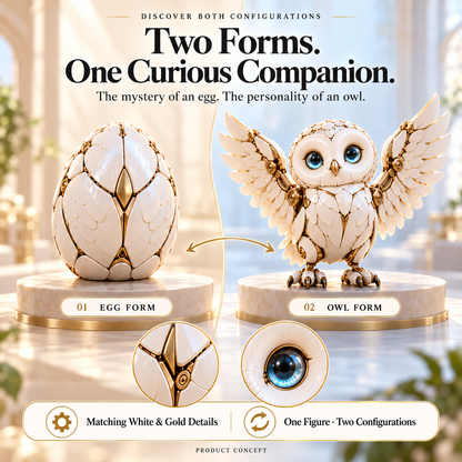 Mechanical Owl Transforming Egg – Two-Form Display Figure – view 2