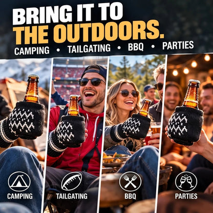 🏆Limited Time Sale 49% OFF⚡❄️Winter Knit Beer Bottle Gloves｜Striped Drink Cooler Sleeve🍻