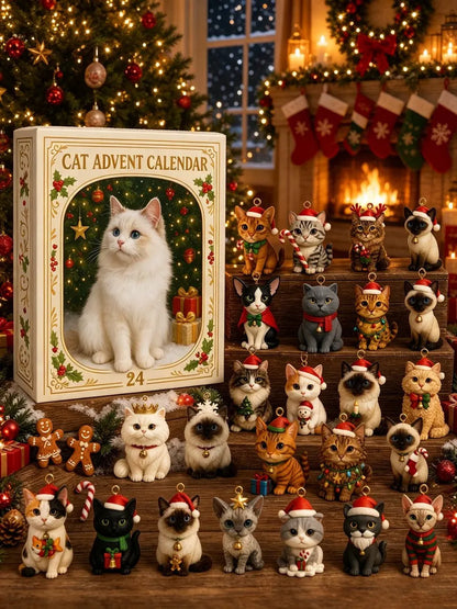 🐱🎄 2026 Christmas Cat Advent Calendar – A Gift for Cat Lovers (Holiday Countdown, 24 Christmas Tree Ornament Designs)