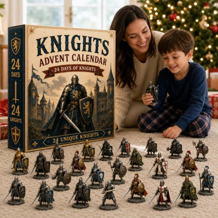 ⌛⚔️ 🏰 Knights Advent Calendar 2026 | 24 Days of Knights with 24 Unique Medieval Warrior Figurines & Fantasy Collectibles 🎄🛡️2D Acrylic Version