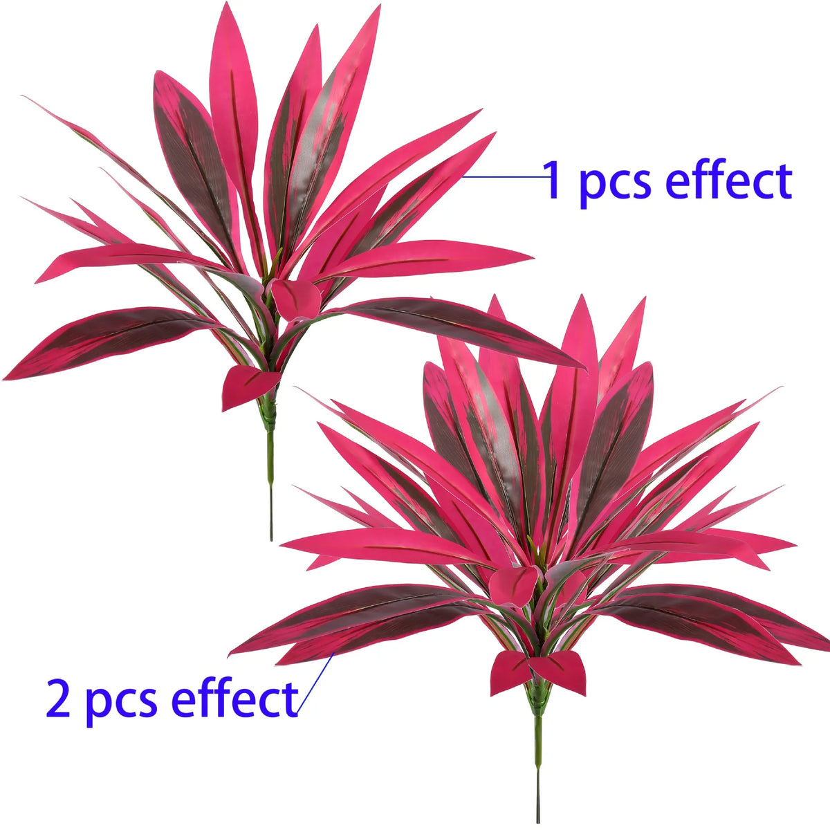 Pink and Purple Artificial Garden Plants - 2 Pieces