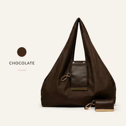 2-in-1 Transformable Vegan Leather Tote Bag