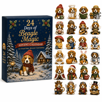 🐶🎄Beagle Magic Advent Calendar 2026 – 24 Days of Unique Beagle Miniature Collectibles, 24 Cute Holiday