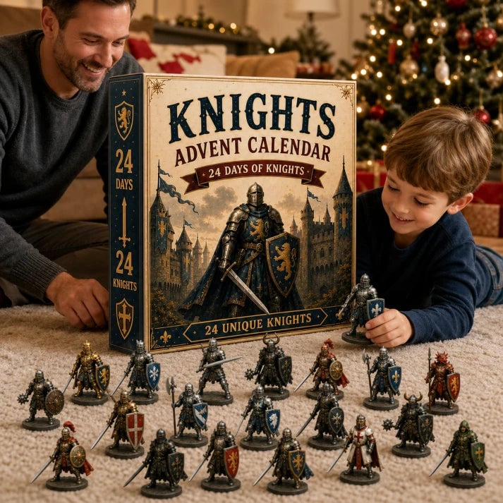⌛⚔️ 🏰 Knights Advent Calendar 2026 | 24 Days of Knights with 24 Unique Medieval Warrior Figurines & Fantasy Collectibles 🎄🛡️2D Acrylic Version
