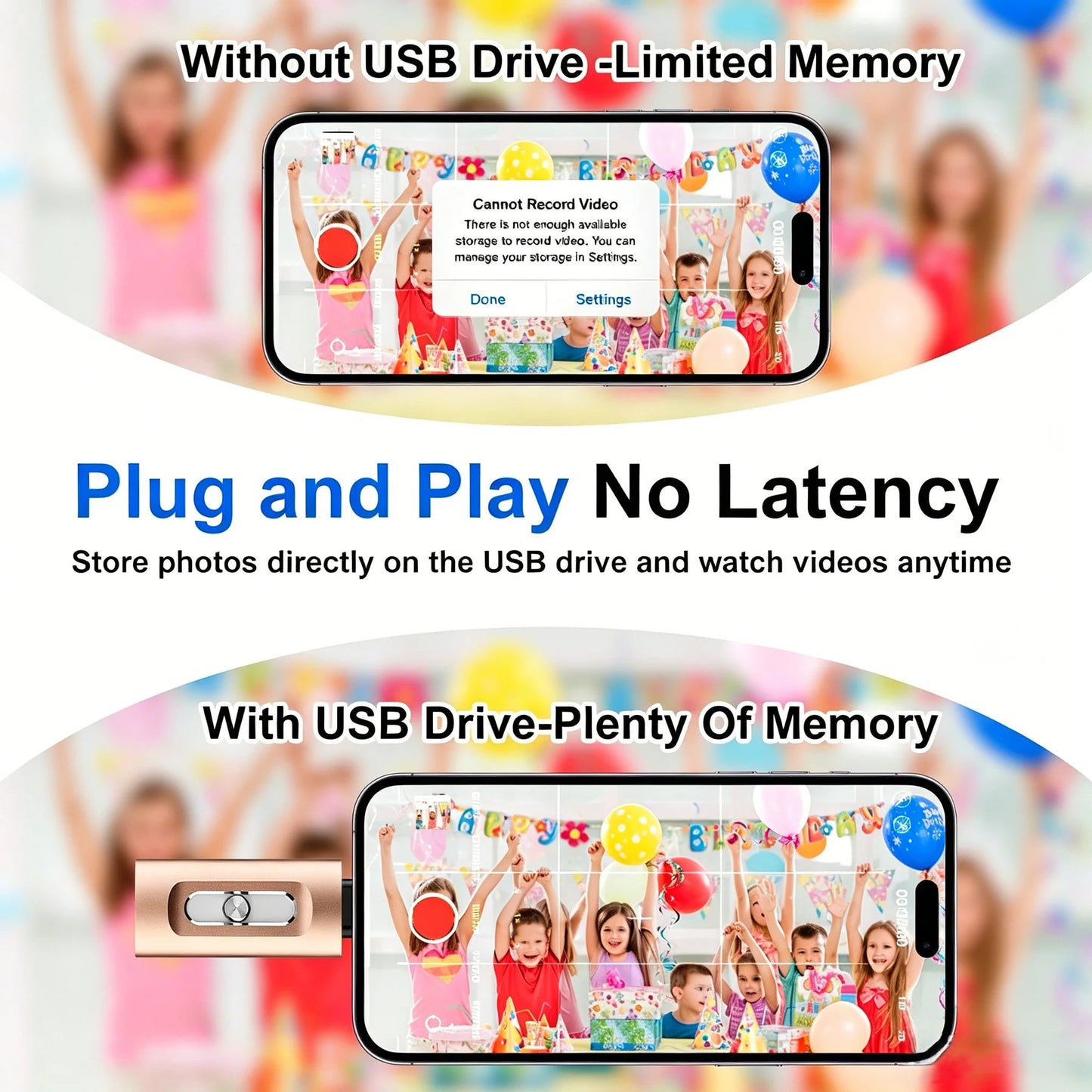 Portable 4-in-1 USB Flash Drive – Fast Photo Backup & Extra Storage for Phone, Tablet & Computer-RH