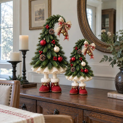 Whimsical Christmas Elf Tree Decor with Red Boots