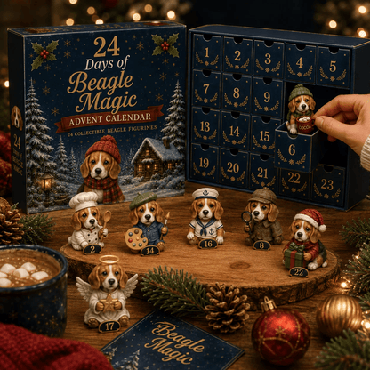 🐶🎄Beagle Magic Advent Calendar 2026 – 24 Days of Unique Beagle Miniature Collectibles, 24 Cute Holiday