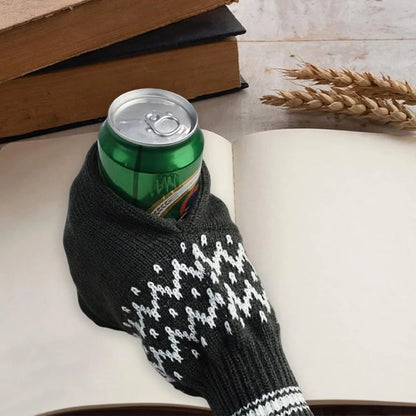🏆Limited Time Sale 49% OFF⚡❄️Winter Knit Beer Bottle Gloves｜Striped Drink Cooler Sleeve🍻