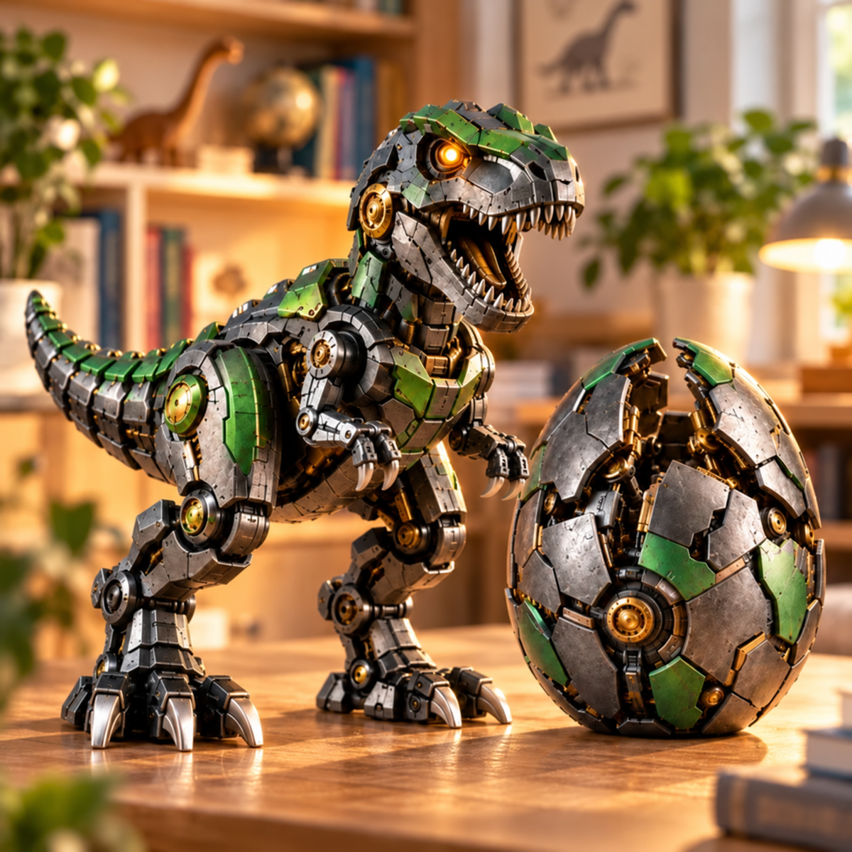 Mechanical T-Rex — egg and character design