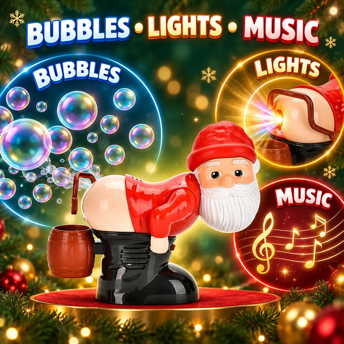 Farting Santa Bubble Machine with Lights & Music