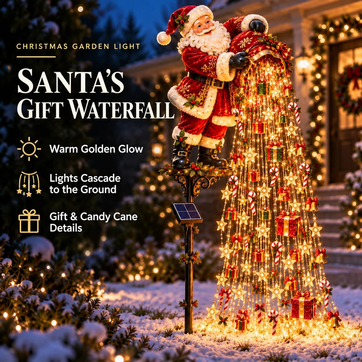 Christmas Starlight Cascade Garden Decorations – 5 Festive Designs