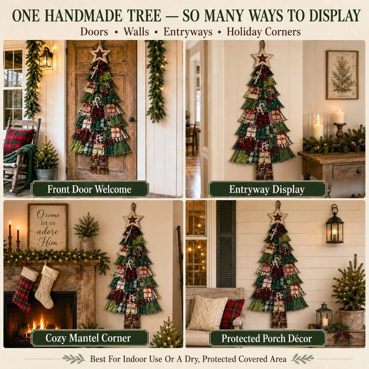 🔥 SPECIAL OFFER |🎄Beginner-Friendly DIY Oversized Patchwork Christmas Tree Door Hanging Kit💕