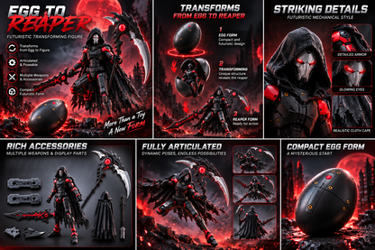 Reaper Transforming Egg – Black Mechanical Warrior – view 4