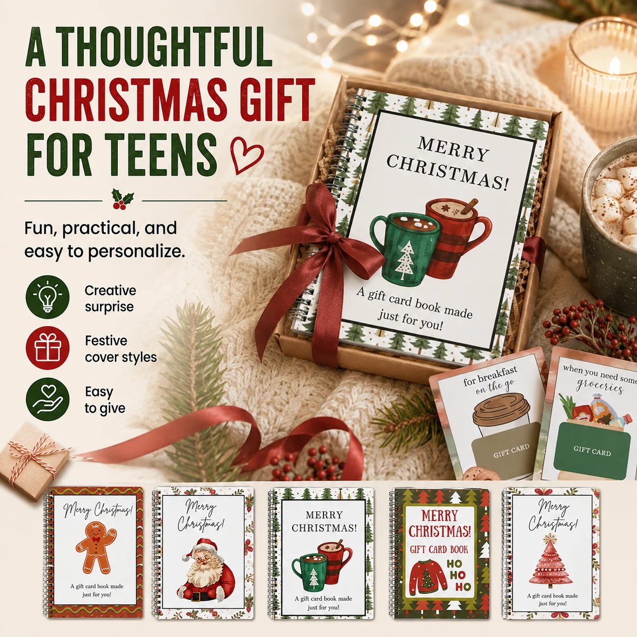 🔥 LIMITED-TIME 50% OFF - 🎄📚Christmas Gift Card Book