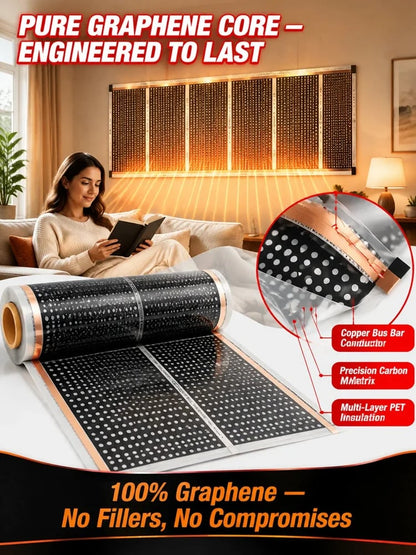 Ultra-Thin Graphene Infrared Wall Heater | 3s Rapid Heating | A+++ Energy Saving | Drill-Free ☀️
