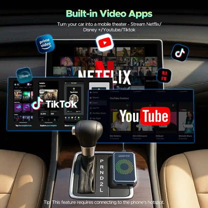 Plug-and-Play Streaming with 3-in-1 Wireless CarPlay Adapter