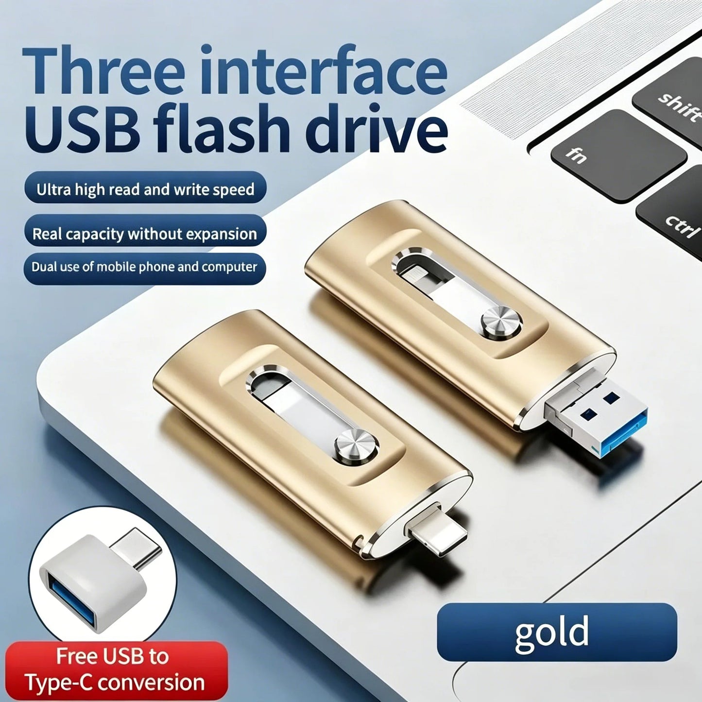 Portable 4-in-1 USB Flash Drive – Fast Photo Backup & Extra Storage for Phone, Tablet & Computer-RH