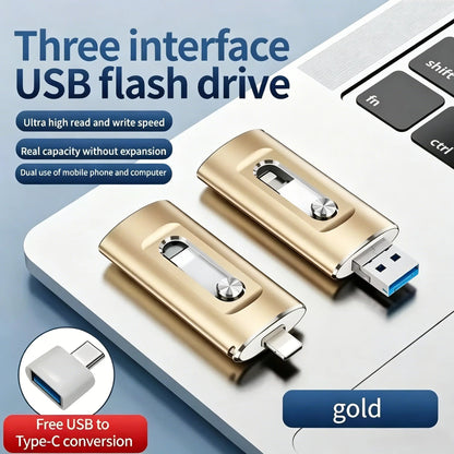 Portable 4-in-1 USB Flash Drive – Fast Photo Backup & Extra Storage for Phone, Tablet & Computer-RH